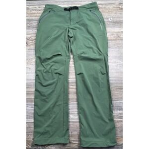 Merrell Green Hiking Pants Men's 35x31 Belted Lightweight Zip Pockets Camping